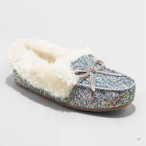 Girls' Paige Moccasin Slippers Multicolor Glitter